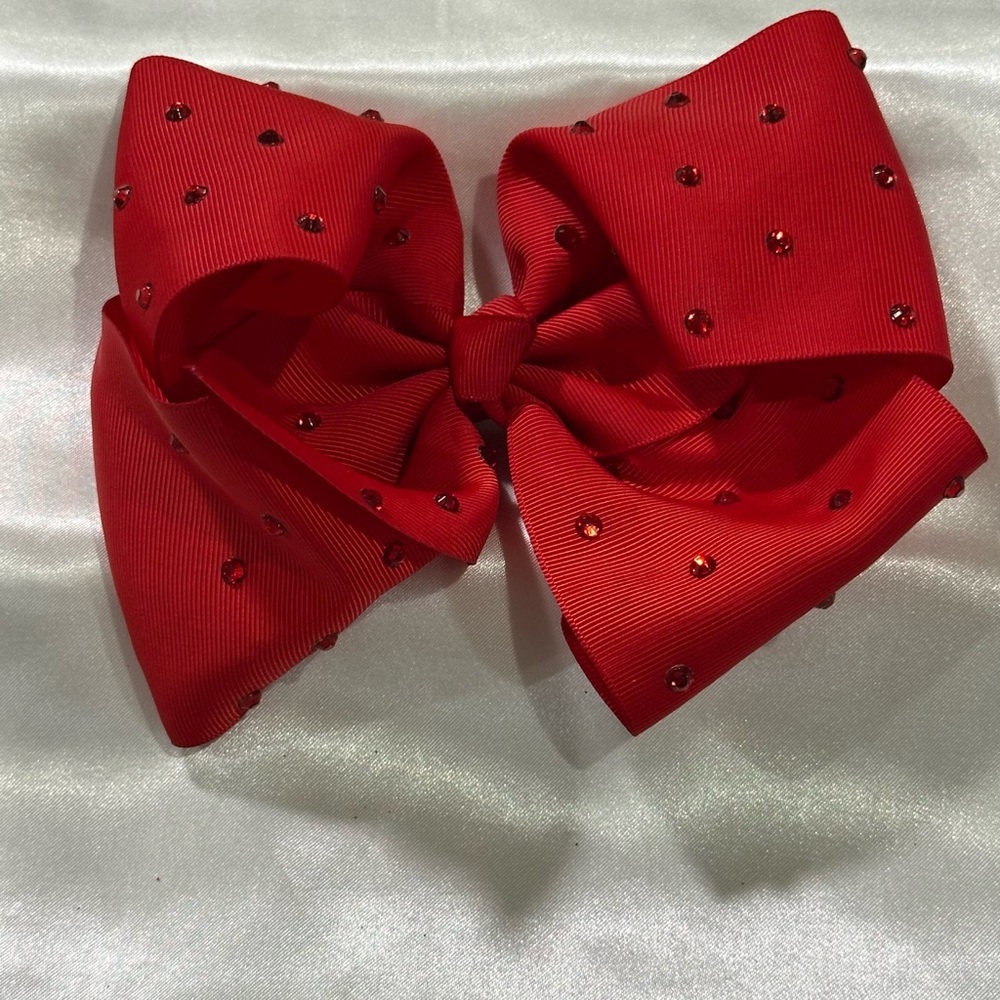 Girls' Red Rhinestone Bow Hair Clip- bundle 2+ to save on shipping costs